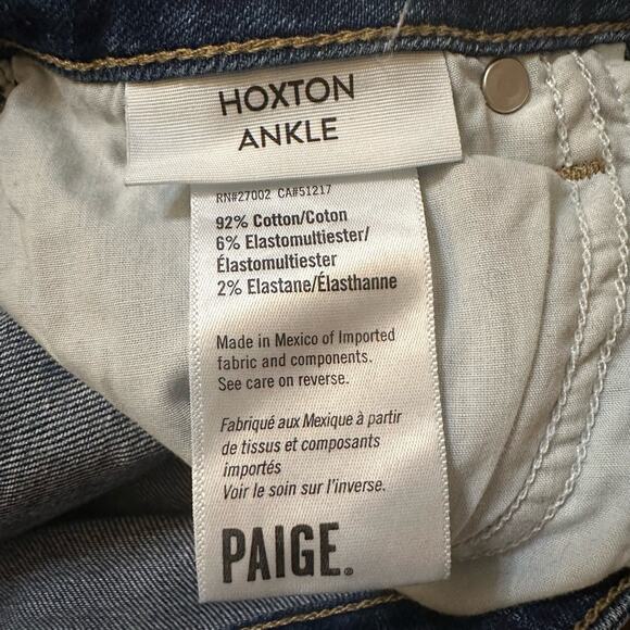 Paige dark wash Hoxton ankle raw hem skinny jeans size 25 - Picture 8 of 13